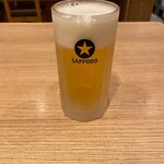 中村麺兵衛 - 生ビール　200円