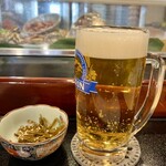 清川寿司 - 生ビール　先付