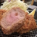 とんかつ 檍 - 特ヒレかつ定食（220g）断面