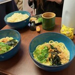 讃岐夜うどん UTAGE製麺 - 全員、揃ったね！　※ちゃんと、残さず、食べましたよ