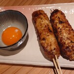Sushi To Yakitori Daichi - つくね210円(税抜) 月見＋50円(税抜)