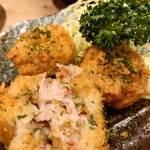 鳥やき串英 - たこカツの断面