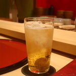 鮨 しみづ - 梅酒ソーダ割り