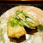 神楽坂 石かわ - あん肝のレンコンはさみ揚げ