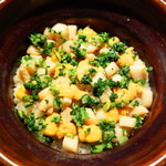 神楽坂 石かわ - 雲丹と小柱の炊き込みご飯