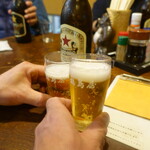 福島屋 - まずはマイレビ様とビールで乾杯