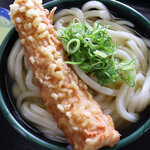 手打ちうどん つよ志 - 料理写真:かけ中390円＋ちくわ天120円