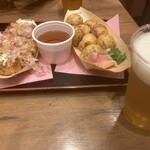 たこ焼道楽 わなか - たこ焼きとわんこたこ、そしてビール