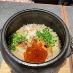 zawashimbaijouetsuyasuda - 【三宝土鍋飯（のど黒 いくら 蟹）コース】＋スパークリング含む2時間飲み放題付き
                        三宝土鍋飯（のど黒・蟹・いくら）