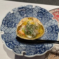 THE WASHIN by 上越やすだ - 【三宝土鍋飯（のど黒 いくら 蟹）コース】＋スパークリング含む2時間飲み放題付き
                    蟹の甲羅蒸し 菊花餡掛け