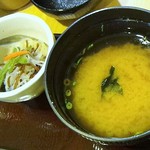 黒豚かつ処　霧島 - 共通の小鉢・お味噌汁