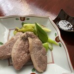 Quickly grilled Kyoto duck loin with rock salt