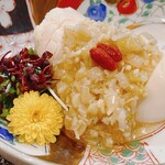 Temma Tenjin Hanten - 蒸し鶏の葱ソース③