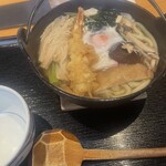 釜あげ饂飩　唐庵 - 海老天鍋焼きうどん