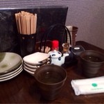 塚本鮮魚店 - 卓上の様子。