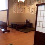 塚本鮮魚店 - 半個室タイプの席。