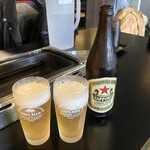Yakiniku Kabachi - 瓶ビールは赤星