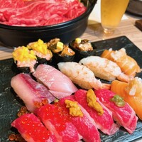 黄金出汁しゃぶと江戸前寿司 肉のあさつ 梅田お初天神店 - 