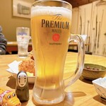 とり料理 かど弦 - あ、あれ？
            まさかの2杯目に生ビールを⤴︎⤴︎