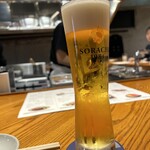 Donabe To Gyokai Yuge - サッポロソラチ生ビール。フルーティ。めちゃ好みでしたっ