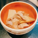 くずし割烹 樋ぐち - 筍と鶏の炊き合わせ