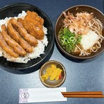 Jukusei Tonkatsu Amazen - 黒豚ソースかつ丼・おろしそばセット（1628円）