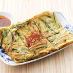 Ishikawa Prefecture's flying squid and chive pancakes