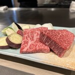 難波 鉄板焼き Sublime - やっぱコレだよね♡黒毛和牛フィレ＆サーロイン♡