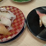 Kaitenzushi Shunraku - 名前不明の鯛３カン盛り