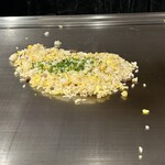 難波 鉄板焼き Sublime - plus1000円で白ご飯からガーリックライスに変更