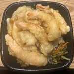 ほっともっと - エビ4尾/イカ/ホタテ2コ/野菜3種 上・海鮮天丼 （大盛）