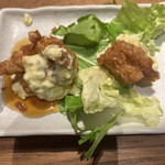 宮崎料理 万作 - 宴の席８０００円。チキン南蛮。揚げたてサクサクの衣だからこそ甘酢とタルタルソースがいきますね♩