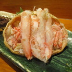Uomichi - 手間無しセイコガニ 一杯 2,000円。（追加オーダー）：北海道産のセイコガニです。 蟹身、内子、外子をそれぞれ盛り付けられています。とても美味しくいただきました。