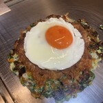 芦屋 お好み焼き ねぎ焼き 寛 - ねぎ焼き　目玉焼きオプション