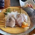 囲炉裏焼き　あなみ - あめごのお刺身、馬杉