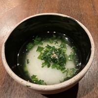 韓国料理 先斗町 李南河　 - 春菊のお粥　⚪︎