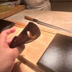 すし 良月 - 温かい干瓢巻き！