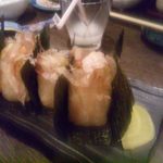 縁家 - 2014.2. 〆の味噌おにぎりはチビの分のミニおにぎりサービスで♪