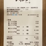 回転寿し トリトン - レシート。