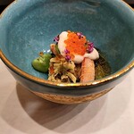 馬車道 大かわ - 毛蟹と白子のジュレがけ