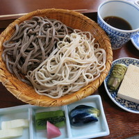 とんかつ & 焼鳥 An - 2色の蕎麦　更科蕎麦　田舎蕎麦　本山葵　季節の漬物4種