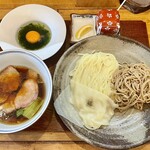 Ramen FeeL - つけ麺(醤油)出汁玉子(浜名湖産青のり入り)