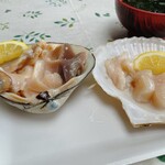 杉原功商店 - ほっき貝＆ホタテ貝のお造り