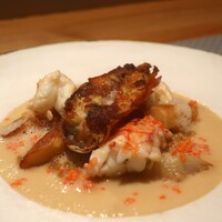 フィエルテ - 仏産 ホワイトアスパラ/愛知県産 手長海老アップ