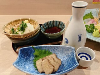 Sampei - 生保内産善五郎豆腐＆いぶりがっこ＆出羽鶴