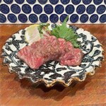 Seared Japanese black beef with grated ponzu sauce