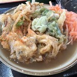 ゆで太郎 - かきあげ丼をそば湯漬けにしてみました♪