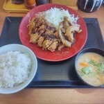 Katsuya - トンテキとチキンカツの合い盛り定食