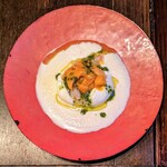 島田料理店 - 新玉ソースに雲丹海老ブッラータ