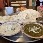 New Delhi Spice - 2種カレーセット。カレー多いし、ナンライスおかわりOKで満腹保証